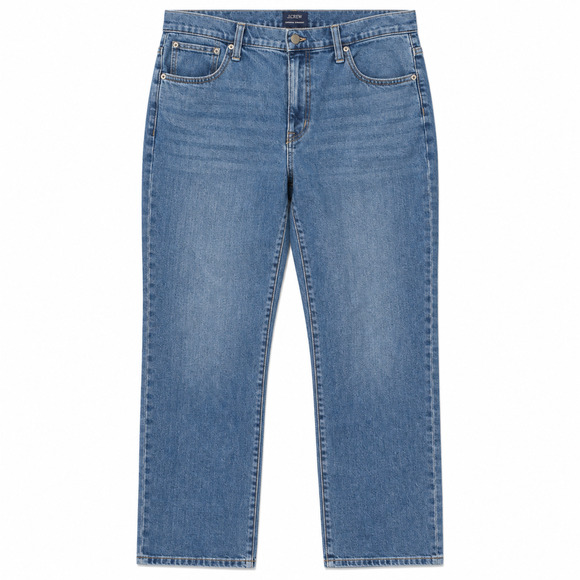 J. Crew Factory Denim - J Crew Factory Essential Straight Jean Womens 32 Blue Medium Wash Stretch Denim